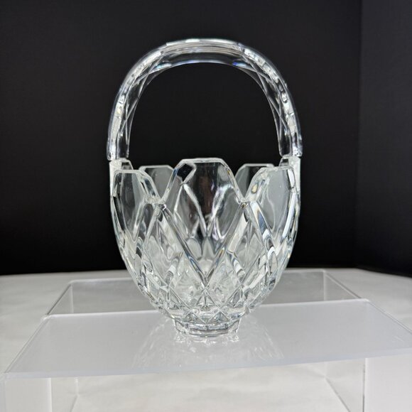 Vintage Lead Crystal Basket Candy Dish - Picture 2 of 12